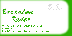bertalan kader business card